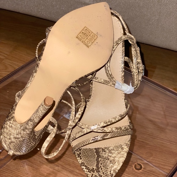Nude Snake Print Heels - Picture 4 of 6